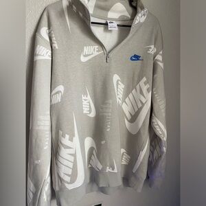 NIKE SWEATSHIRT WOMENS LARGE GREY (blue Nike tick)